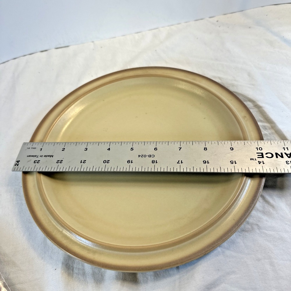 Vintage Goebel Dinner Plate Oeslauer Manfaktur Tan Bands Cream W. Germany 10.25 - Picture 5 of 5